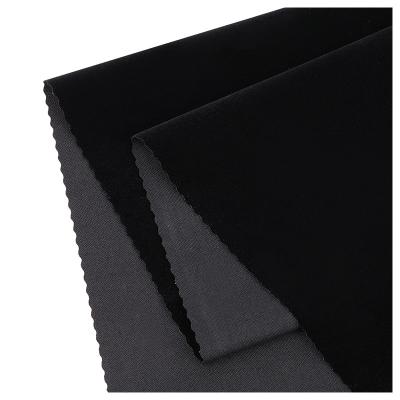 China Factory Supply Tear-Resistant RPET Knitted Black Viscous Velvet Flocking Fabric Jewelry Pouch Velvet Material for sale