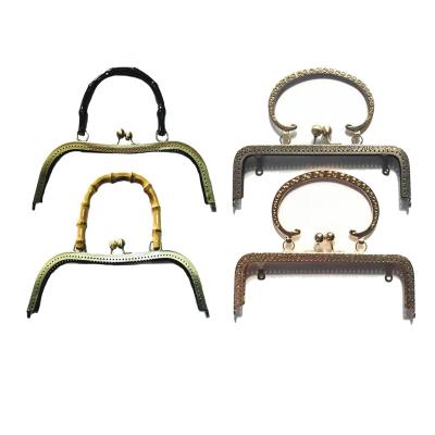 China Wooden Purse Hardware Bag Handles Metal Purse Strap Bag Zinc Alloy Hardwares Rope Bag Handles For Handbags for sale