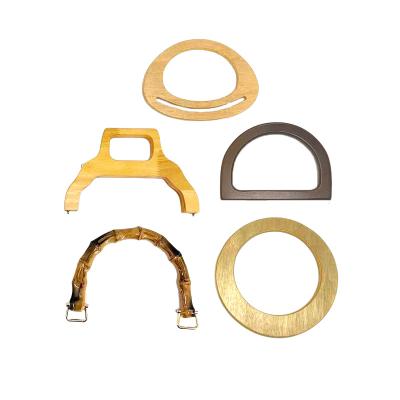 China Wholesale Wooden Zinc Alloy Purse Handles Purse Hardware Bag Bamboo Handles Ring Purse Strap Bag Accessories For Handbags for sale