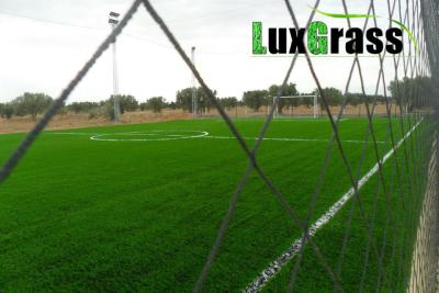 China LuxGrass Sport Green Synthetic Grass For Soccer Fields Abrasion Resistance PE Material Football Artificial Grass for sale