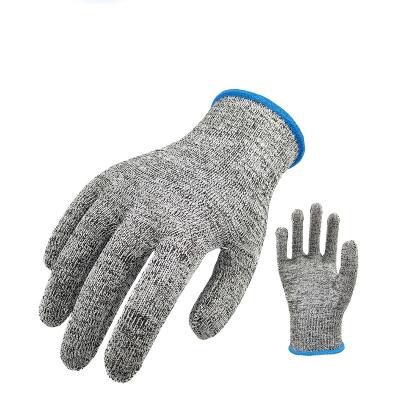 China Logo Gray Food Grade Hand Protection Oil Resistant Custom Protection Cut Gloves Safety For Working Hand Protection Kitchen HPPE Anti-Cut Hand Gloves for sale