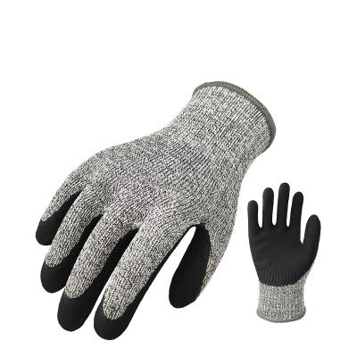 China New Gray Hand Protection HPPE Industrial Coating Nitrile Coated Anti Cut Industrial Safety Work Hand Protective Gloves for sale