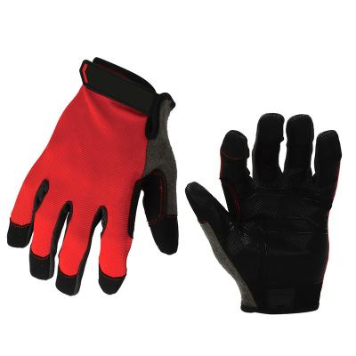 China New Red Non-Slip Breathable Touch Screen Wear Resistant Handling Work Safety Gloves Protective Mechanic Tooling Gloves for sale