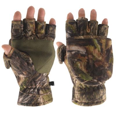 China Warm Half Finger Bionic Clamshell Gloves Anti Slip Winter Camouflage Touch Screen Thickening Plush Hunting Motorcycle Riding Gloves for sale