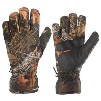 China Adult Men's and Women's Camouflage Nylon Winter Plush Warm Motorcycle Riding Hunting Gloves Ski Gloves for sale