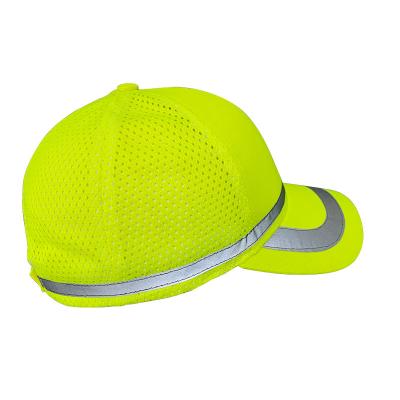 China Flash High Quality Low Price Fluorescent Reflective Safety Hat LED Warning Hats Custom Made Breathable Warning Reflective Hats for sale