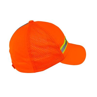 China Professional LED Flash Design Summer Breathable Low Price Fluorescent Reflective Safety Hat Warning Reflective Hats for sale