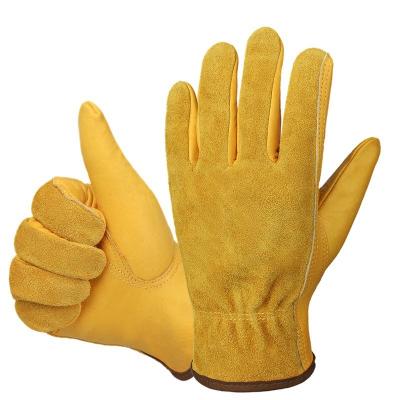 China New Durable Cowhide Yellow Welder Protective Gloves Electric Welding Garden Work Protective Work Gloves for sale