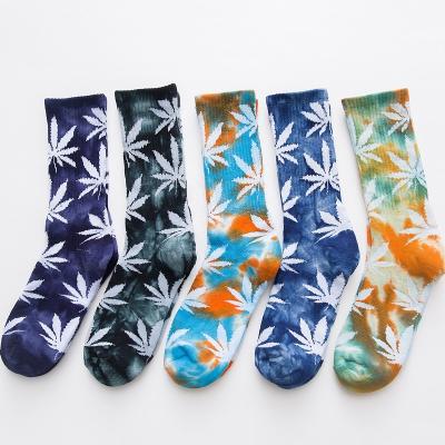 China Cotton Antibacterial Socks Tie Dye Socks Men Gradient Colorful Ramp Couples Casual Socks for sale