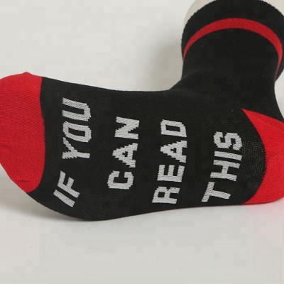 China Antibacterial If You Can Read This Wine Letter Socks Funny Socks for sale