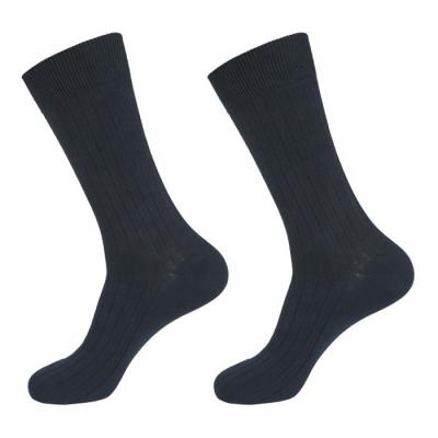 China Custom Wholesale Luxury Manufacturer Elite Socks Cotton Antibacterial Mens Vertical Stripes Jacquard Black Tube Socks for sale