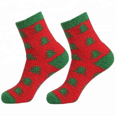 China Custom Women's Warm Soft Funny Christmas Sock Anti-Slip for sale