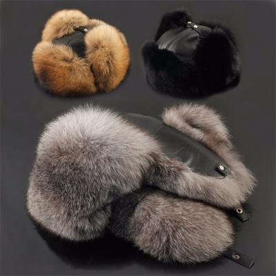 China breathable & Wholesale high quality real fur hat waterproof raccoon/leather warm hat/real fur men's fur hats for sale