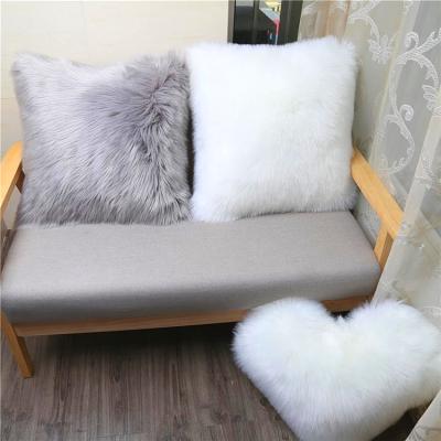 China Soft Even Anti-Decubitus Fur Office Living Room Sofa Pillow And Comfortable Long Faux Plush Fur Home Throw Pillow for sale