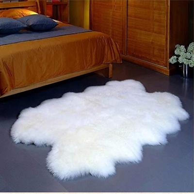 China Wholesale Non-Slip Factory Long Sheepskin Blankets And Sheepskin Blanket In Natural Color for sale