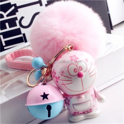 China Soft Color Faux Artificial Leather Bright Fur Ball Key Chain Fox /raccoon/rabbit for sale