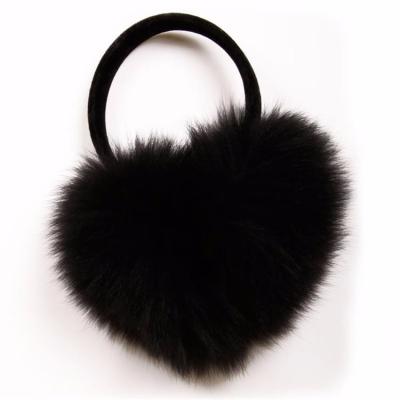 China Lovely plush ear miss fashion custom made furry winter real fur earmuff warm ear muffs for sale