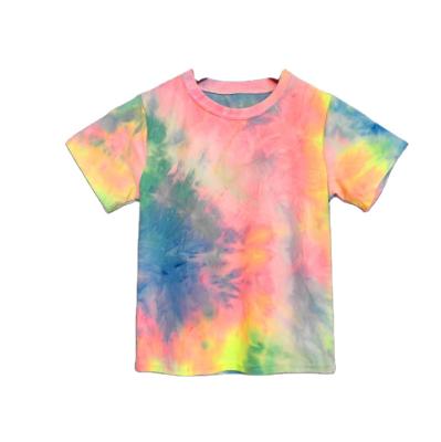 China Summer Kids Casual Anti-Shrink Tie Dye Soft Comfortable Short Sleeve T-Shirt for sale