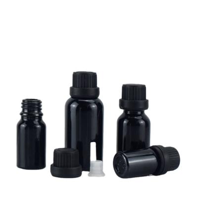 China Warehouse 5ml 10ml 15ml 20ml 30ml Black Essential Oil Chemical Bottle For Cosmetic Essential Oil for sale