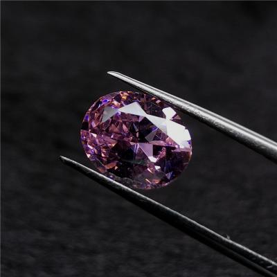 China Fire Rose Color Set Or Oval Cut Synthetic Price Cubic Zirconia Gemstones Jewelry Wholesale Manufacture From India for sale