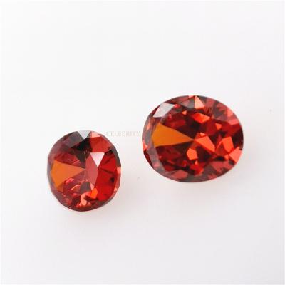 China Color Game Or Fire Recommend Factory Direct Synthetic Diamond Machine Cut Dark Orange Zircon For Rings for sale