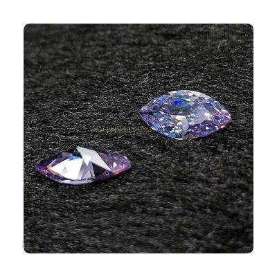 China Fire Factory Wholesale 5A Marquise Color Zircon Bare Stone Violet Leaf CZ Synthetic Loose Stone or Color Game for sale