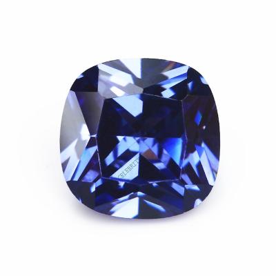 China Hot Selling Color Game Or Fire Cushion Cut Synthetic Stones Tanzanite Zircon Price Of Fashion Jewelry for sale