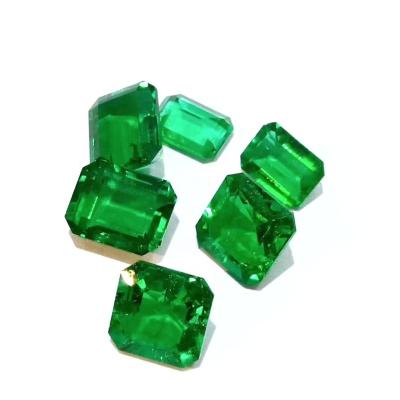 China Color Play or Fire Lab Created Emerald Vivid Green Hydro Emerald for sale