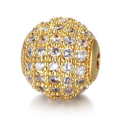 China Jewelry Making Wholesale Micro Pave Beads CZ Ball DIY Jewelry Copper Parts Making Fittings and Bracelet Jewelry Accessory for sale