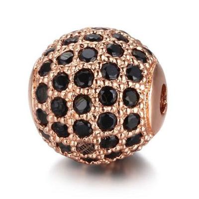 China Jewelry Making Wholesale Micro Pave Beads CZ Ball DIY Jewelry Copper Parts Making Fittings and Bracelet Jewelry Accessory for sale