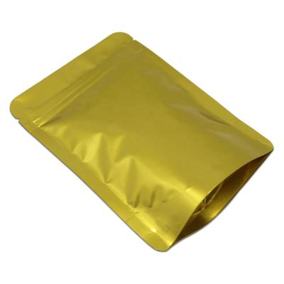 China Matte Gold Metallic Foil Aseptic Custom Ziplock Stand Up Bags Pouch for sale