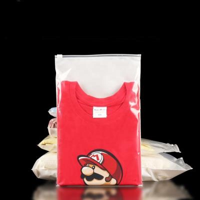 China Zipper Valve Moisture Proof Storage Reseal Plastic Pants Shirt Clothing Transparent White Ziplock Sweater Packaging Bag for sale