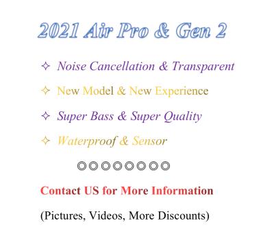 China Best Quality In-ear Generation 2 Earphones Appling Air Pro 3 With TWS Wireless Earphones Accessories For APPL Air Pro 3 for sale