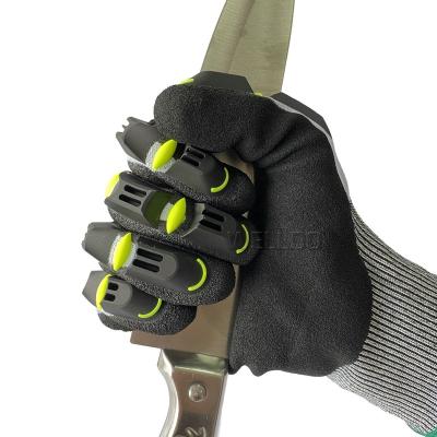 China OEM TPR 13 Gauge Nitrile Safety Work Durable Heavy Industrial Impact Resistant Gloves Anti Sandy Coating Cut for sale