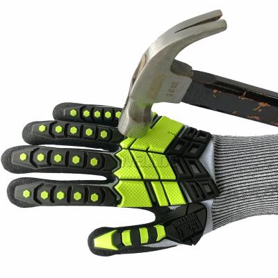 China CE EN388 Oil And Gas Oil And Gas Anti Cut Anti Slip TPR Durable Touch Screen Safety Work Gloves for sale