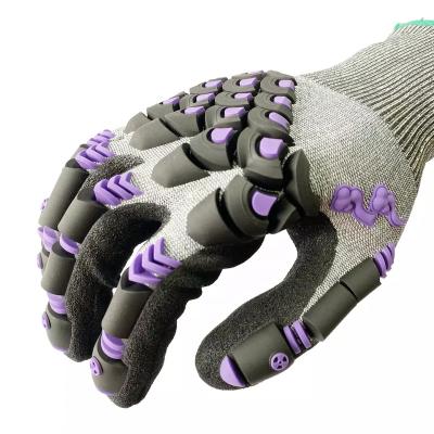 China Durable Sandy Nitrile TPR Mechanical Work Safety Anti Cut Industrial Impact Resistant Gloves for sale