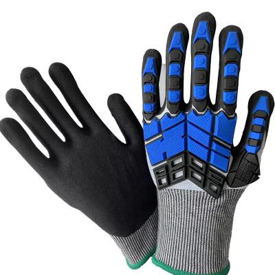 China Durable 13G Hppe Liner With Black Nitrile Anti Cut Work Gloves Construction Liner Gloves for sale