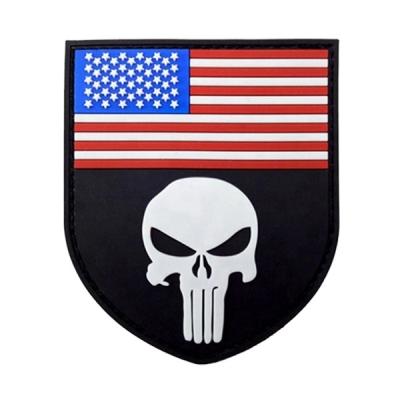 China 3D USA Flag Durable Custom Soft Rubber PVC Patches Tactical Apparel Badges With Hook And Loop Backing for sale