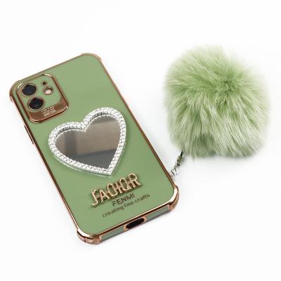 China Bling Makeup Mirror Phone Case Anti-fall Glitter Cute Phone Cover For iPhone 12 13 Pro Max for sale