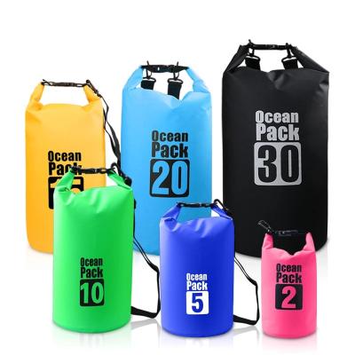 China Leadingplus 2021 5L 10L 15L 20L PVC Sling Bag Swimming Waterproof Dry Pack For Outdoor Swimming Camping for sale