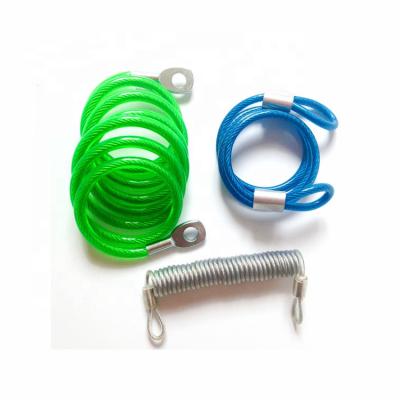 China New arrival Retractable stainless steel coiled cable safety tool lanyard tether with carabiner for high-altitude operations for sale