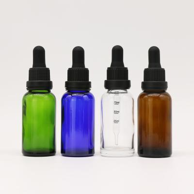 China Cosmetic Fast Delivery 10ml 1oz 30ml Matte Black Essential Oil Dropper Glass Bottle With Tamper-evident Cap for sale