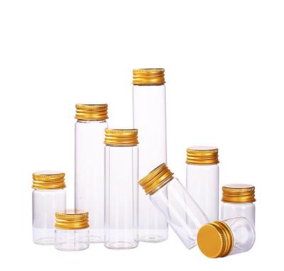 China Wholesale Personal Care Flat Bottom Test Tube Storage Glass Bottles 5ml 10ml 15ml 20ml 25ml 30ml 50ml 100ml With Aluminum Screw Top for sale