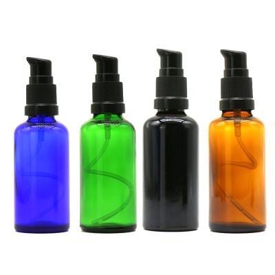 China Cosmetic Packaging 15ml 30ml 60ml 100ml Pump Spray Black Glass Bottles For Serum Oil for sale