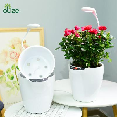 China Modern Smart Lazy Flower Pot With Full Spectrum Plant Grow Lamp for sale