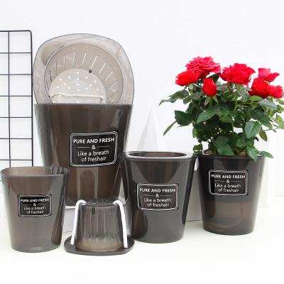 China Wholesale New Fashion Biodegradable Good Quality Self Watering Plastic Flower Pot for sale