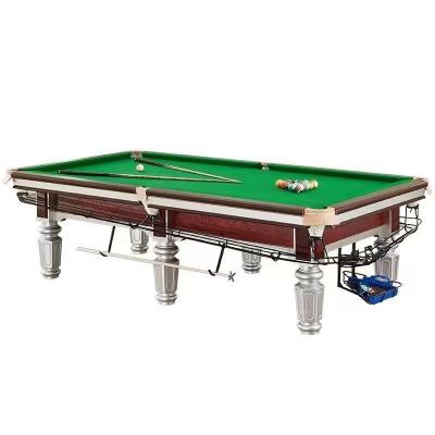 China Cheap professional ppocket cowhide ppocket tournament slate 12ft price snooker solid wood pool table with steel cushion for sale for sale