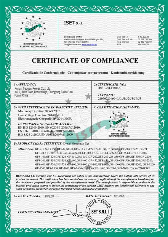 CE - FUJIAN TECGEN POWER CO., LTD.