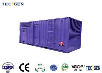 China Container Silent Type Genset 800kW Weichai Genset With 12 Cylinder For Continuous Use for sale