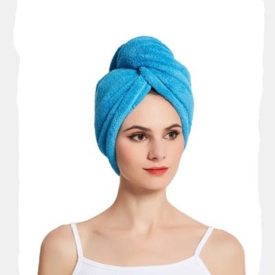 China Protect Promotional Wholesale New Fashion Microfiber Cloth Head Towel Wrap Super Absorbent Quick Dry Turban For Women for sale